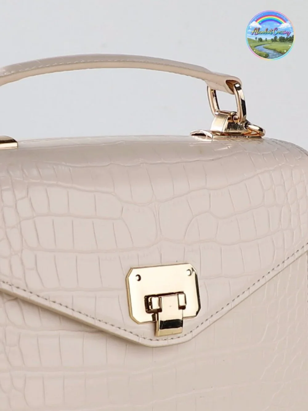 Vintage Top Handle Handbag Faux Leather Satchel Purse with Detachable Strap